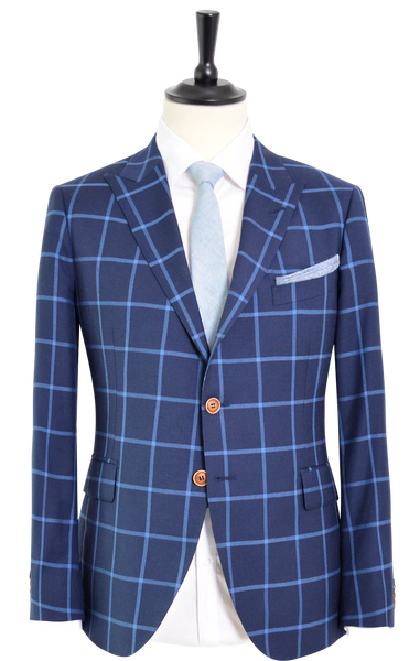BLUE WINDOW PANE SUIT Mayo Clothier