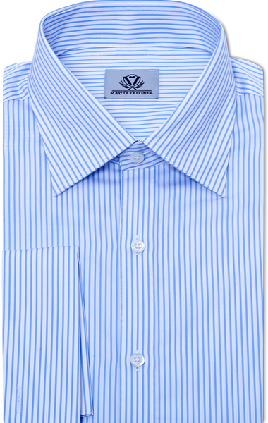 BLUE & WHITE PIN STRIPE DRESS SHIRT