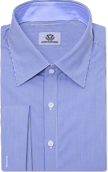 BLUE PIN STRIPE DRESS SHIRT | Mayo Clothier