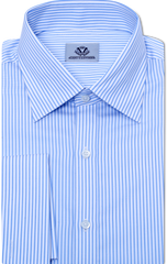BLUE & WHITE PIN STRIPE DRESS SHIRT