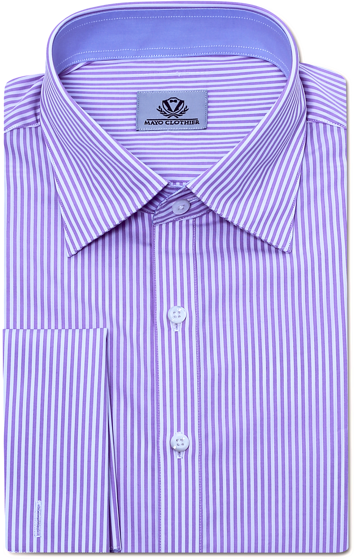 PURPLE AND WHITE PIN STRIPE DRESS SHIRT | Mayo Clothier